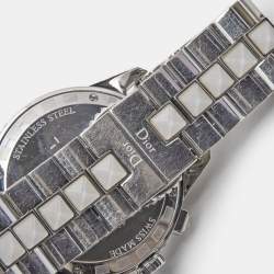 Dior White Stainless Steel Diamonds Christal CD114311 Women's Wristwatch 38 mm