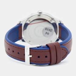 Dior Burgundy Mother Of Pearl Diamond Stainless Steel Leather VIII Place Vendome CD152110A002 Women's Wristwatch 32 mm