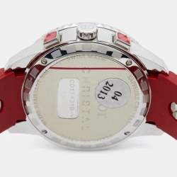 Dior Red Stainless Steel Diamond Rubber Christal CD11431BR001 Women's Wristwatch 38 mm