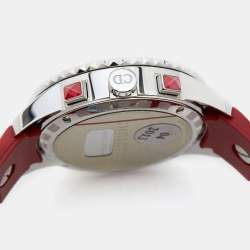 Dior Red Stainless Steel Diamond Rubber Christal CD11431BR001 Women's Wristwatch 38 mm