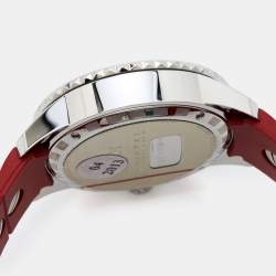 Dior Red Stainless Steel Diamond Rubber Christal CD11431BR001 Women's Wristwatch 38 mm