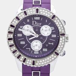 Dior Purple Stainless Steel Diamond Christal CD11431JR001 Women's Wristwatch 39 mm
