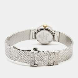 Dior Mother Of Pearl Diamond 18K Yellow Gold Stainless Steel La Mini D Dior Satine CD040120M003 Women's Wristwatch 19 mm
