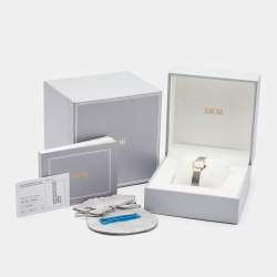 Dior Mother Of Pearl Diamond 18K Yellow Gold Stainless Steel La Mini D Dior Satine CD040120M003 Women's Wristwatch 19 mm