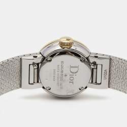 Dior Mother Of Pearl Diamond 18K Yellow Gold Stainless Steel La Mini D Dior Satine CD040120M003 Women's Wristwatch 19 mm