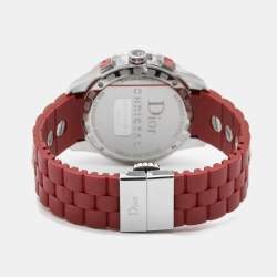 Dior Red Stainless Steel Diamond Rubber Christal CD11431BR001 Women's Wristwatch 38 mm