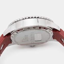 Dior Red Stainless Steel Diamond Rubber Christal CD11431BR001 Women's Wristwatch 38 mm