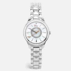 Dior Mother of Pearl Diamond Stainless Steel  VIII Montaigne CD152110M004 Women's Wristwatch 32 mm
