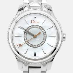 Dior Mother of Pearl Diamond Stainless Steel  VIII Montaigne CD152110M004 Women's Wristwatch 32 mm
