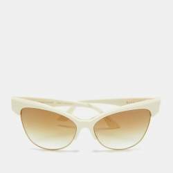 Dita Off White/Brown Gradient Temptation Cat Eye Sunglasses