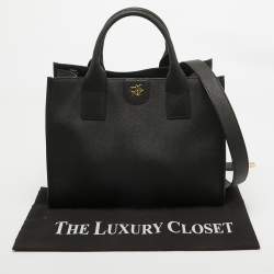 Pre Owned DKNY Black Leather Medium Carol Tote