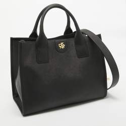 Pre Owned DKNY Black Leather Medium Carol Tote