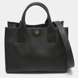 Pre Owned DKNY Black Leather Medium Carol Tote
