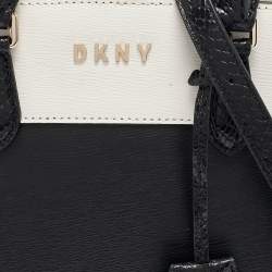 Pre Owned Dkny Black/White Leather Bobi Satchel