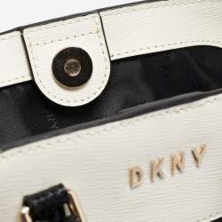 Pre Owned Dkny Black/White Leather Bobi Satchel