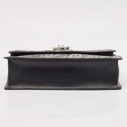 Pre Owned Dkny Black Graffiti Print Leather Elissa Chain Shoulder Bag