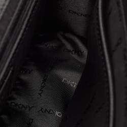 Pre Owned Dkny Black Graffiti Print Leather Elissa Chain Shoulder Bag