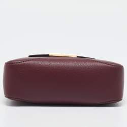 Pre Owned DKNY Burgundy Leather Luna Top Handle Bag