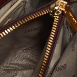 Pre Owned DKNY Burgundy Leather Luna Top Handle Bag