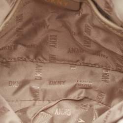 Pre Owned Dkny White Signature Embossed Leather Mini Lexi Tote