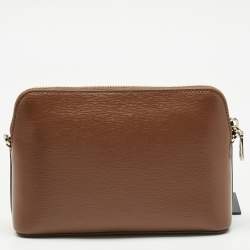 Pre Owned DKNY Brown Leather Bryant Dome Crossbody Bag