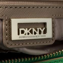 Pre Owned DKNY Green Saffiano Leather Boston Bag