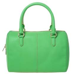 Pre Owned DKNY Green Saffiano Leather Boston Bag
