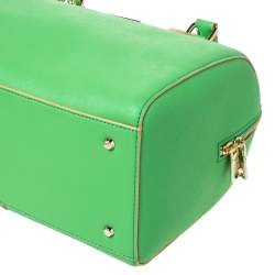 Pre Owned DKNY Green Saffiano Leather Boston Bag