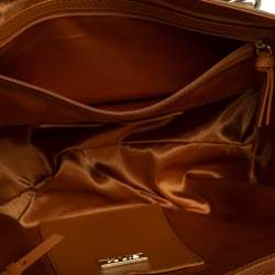 Pre Owned DKNY Beige Croc Embossed Leather Satchel