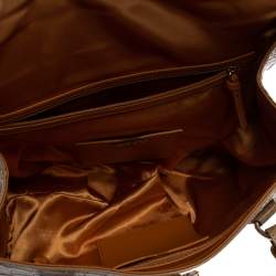 Pre Owned DKNY Beige Croc Embossed Leather Satchel