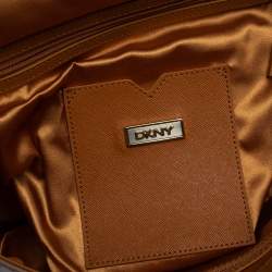 Pre Owned DKNY Beige Croc Embossed Leather Satchel