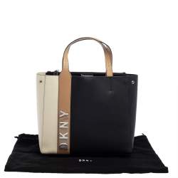 Pre Owned Dkny Tri Color Leather Shopper Tote