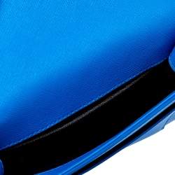 Pre Owned حقيبة كروس دى كى أن واى قلاب بارك براينت مينى جلد زرقاء