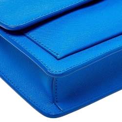 Pre Owned حقيبة كروس دى كى أن واى قلاب بارك براينت مينى جلد زرقاء