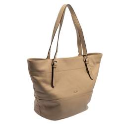 مملوكة مسبقًا DKNY Beige Leather Tote