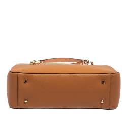 Pre Owned DKNY Tan Saffiano Leather Bryant Park Chain Tote 