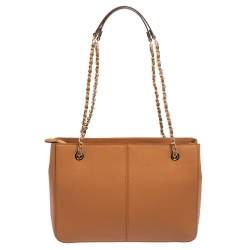Pre Owned DKNY Tan Saffiano Leather Bryant Park Chain Tote 