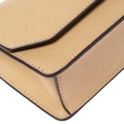 Pre Owned حقيبة دي كي أن واي يد علوية برلا صغيرة جلد بيج