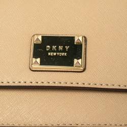 Pre Owned حقيبة دي كي أن واي يد علوية برلا صغيرة جلد بيج