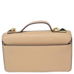 Pre Owned حقيبة دي كي أن واي يد علوية برلا صغيرة جلد بيج