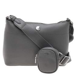 مملوكة مسبقًا DKNY Grey Leather Winston Crossbody Bag