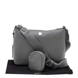 مملوكة مسبقًا DKNY Grey Leather Winston Crossbody Bag