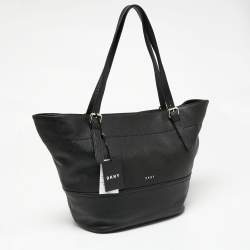 Pre Owned حقيبة يد توتس دي كيه إن واي جلد محبب أسود كبيرة