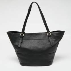 Pre Owned حقيبة يد توتس دي كيه إن واي جلد محبب أسود كبيرة