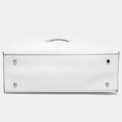 Pre Owned DKNY White Pebble Leather Noho Tote