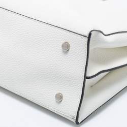 Pre Owned DKNY White Pebble Leather Noho Tote