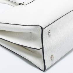 Pre Owned DKNY White Pebble Leather Noho Tote