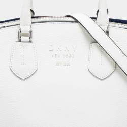 Pre Owned DKNY White Pebble Leather Noho Tote