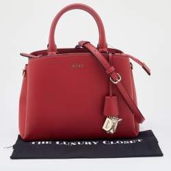 Pre Owned DKNY Red Saffiano Leather Paige Tote