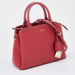 Pre Owned DKNY Red Saffiano Leather Paige Tote